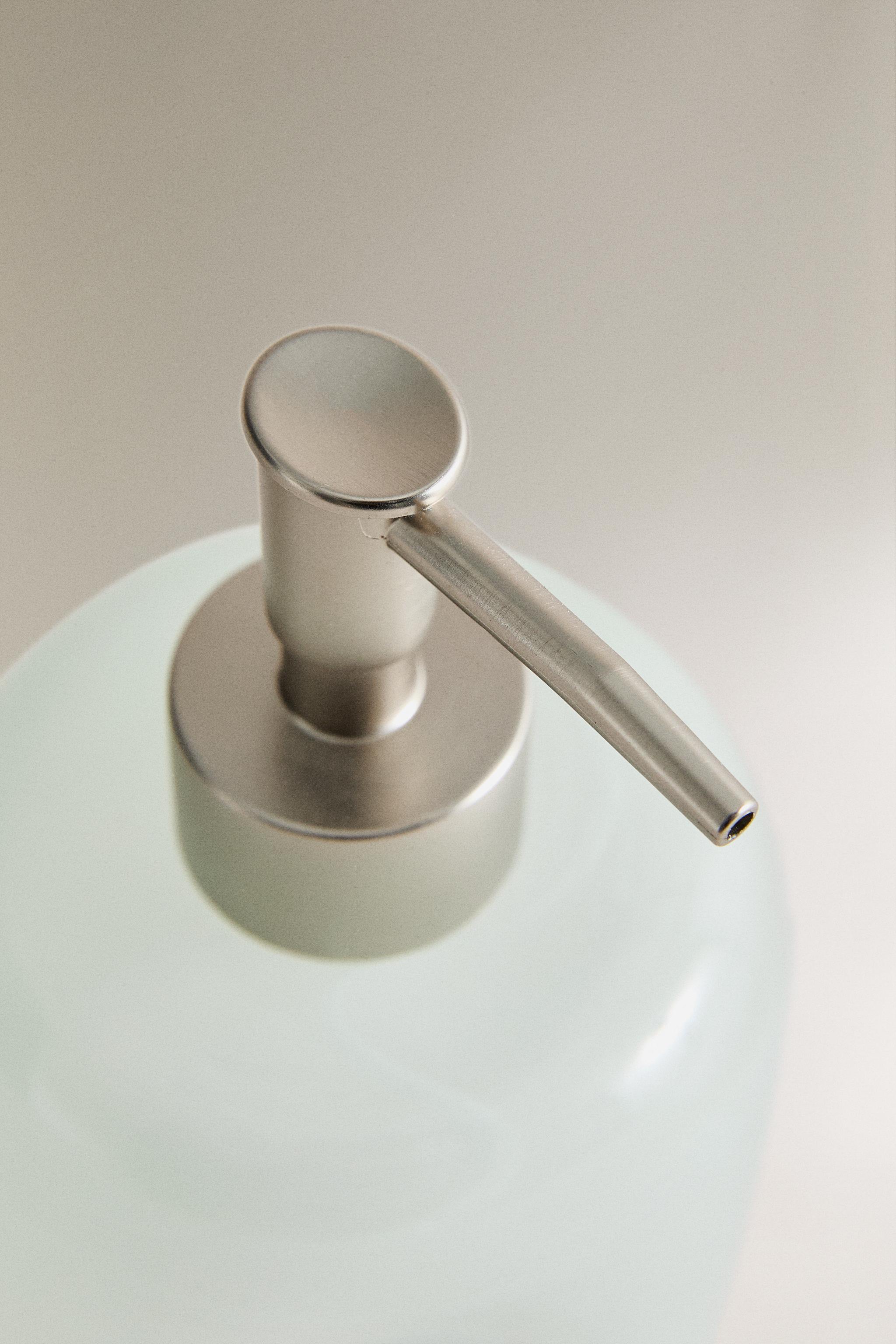 SHADED GREEN GLASS SOAP DISPENSER